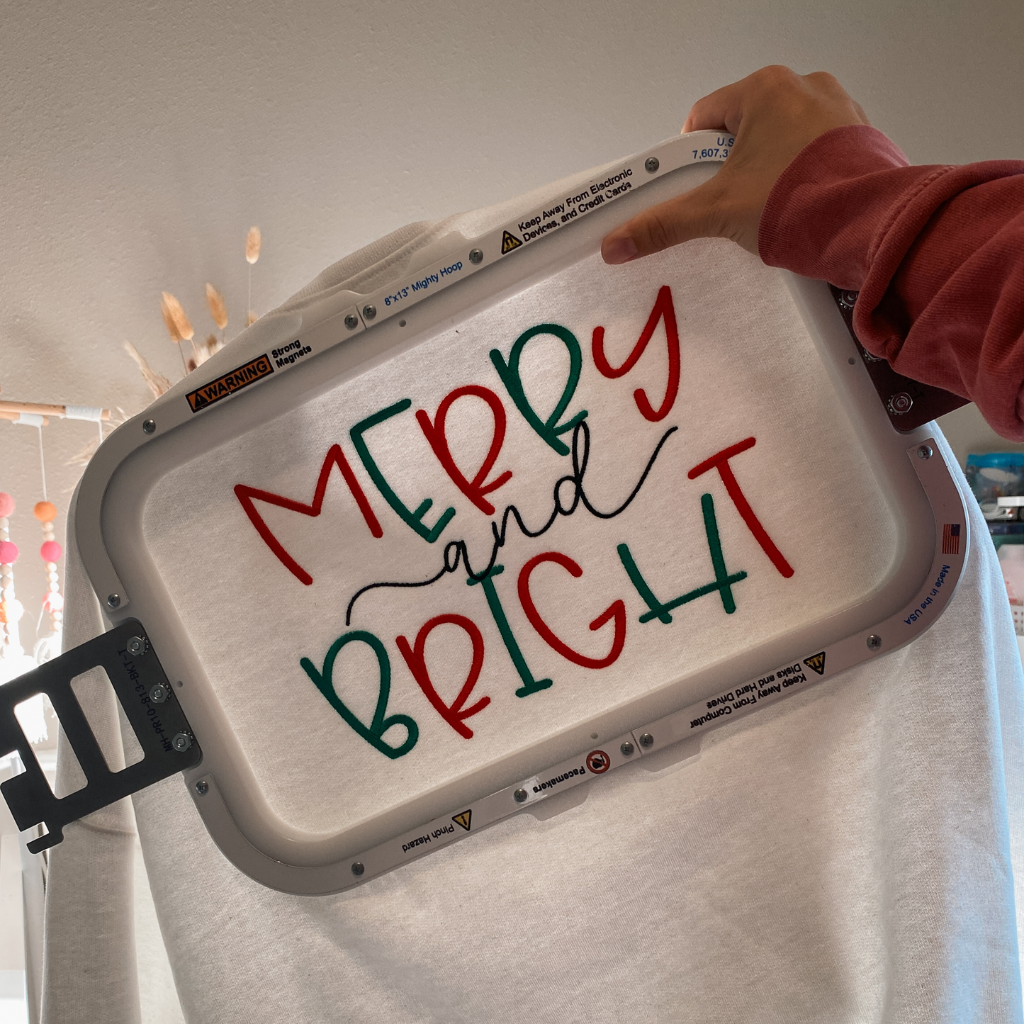 Merry and Bright Script Sweatshirt | Embroidered