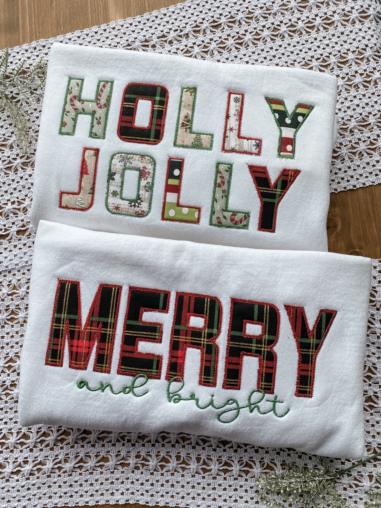 Merry and Bright Appliqué Sweatshirt | Embroidered