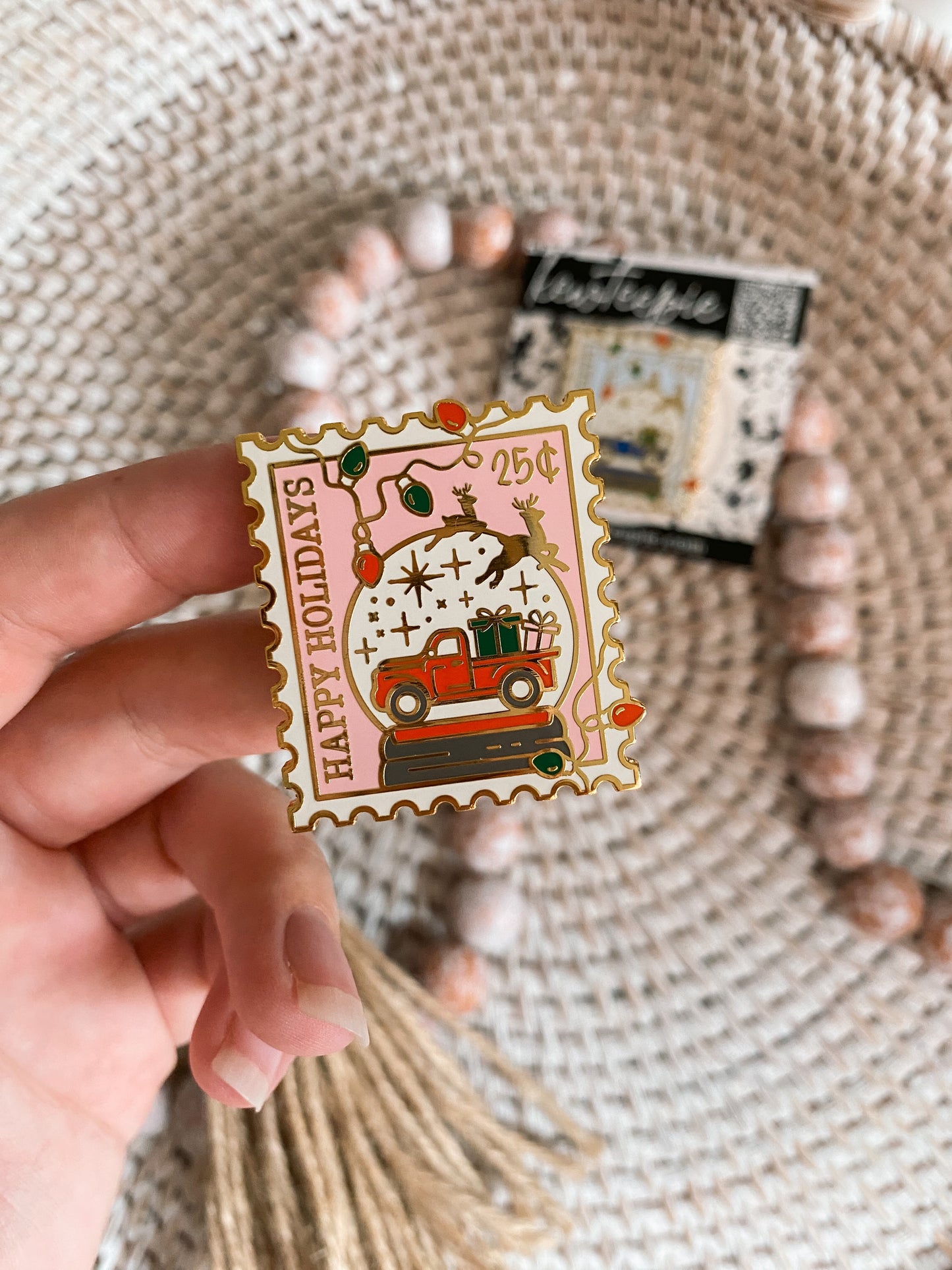 Christmas Truck Stamp Hard Enamel Pin