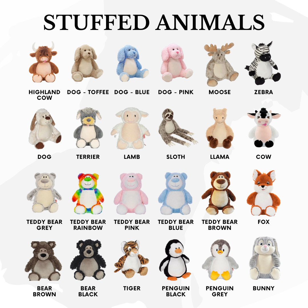 Embroidered Birth Stats Stuffed Animal