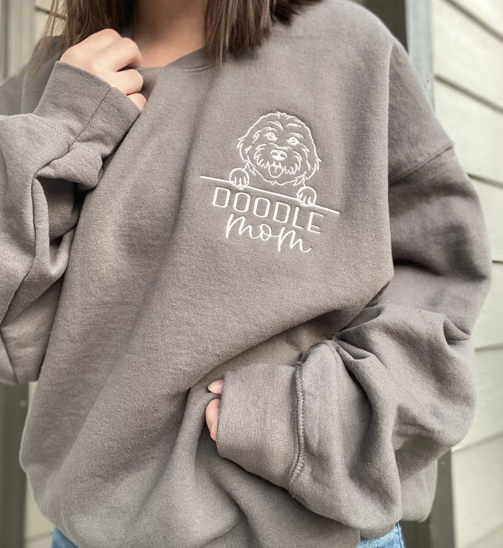 Personalized Dog Mom Sweatshirt | Embroidered