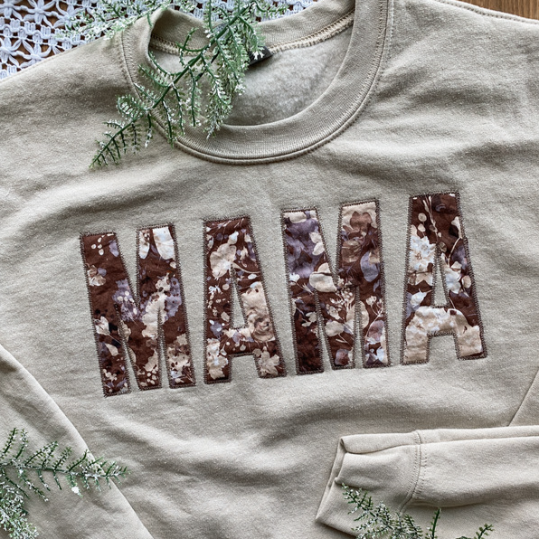 Custom Appliqué Block Word Sweatshirt | Embroidered