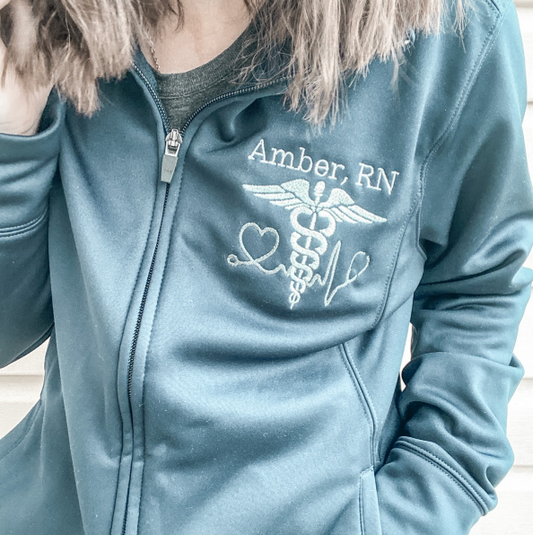 Nurse Doctor Medical Caduceus Heartbeat Personalized