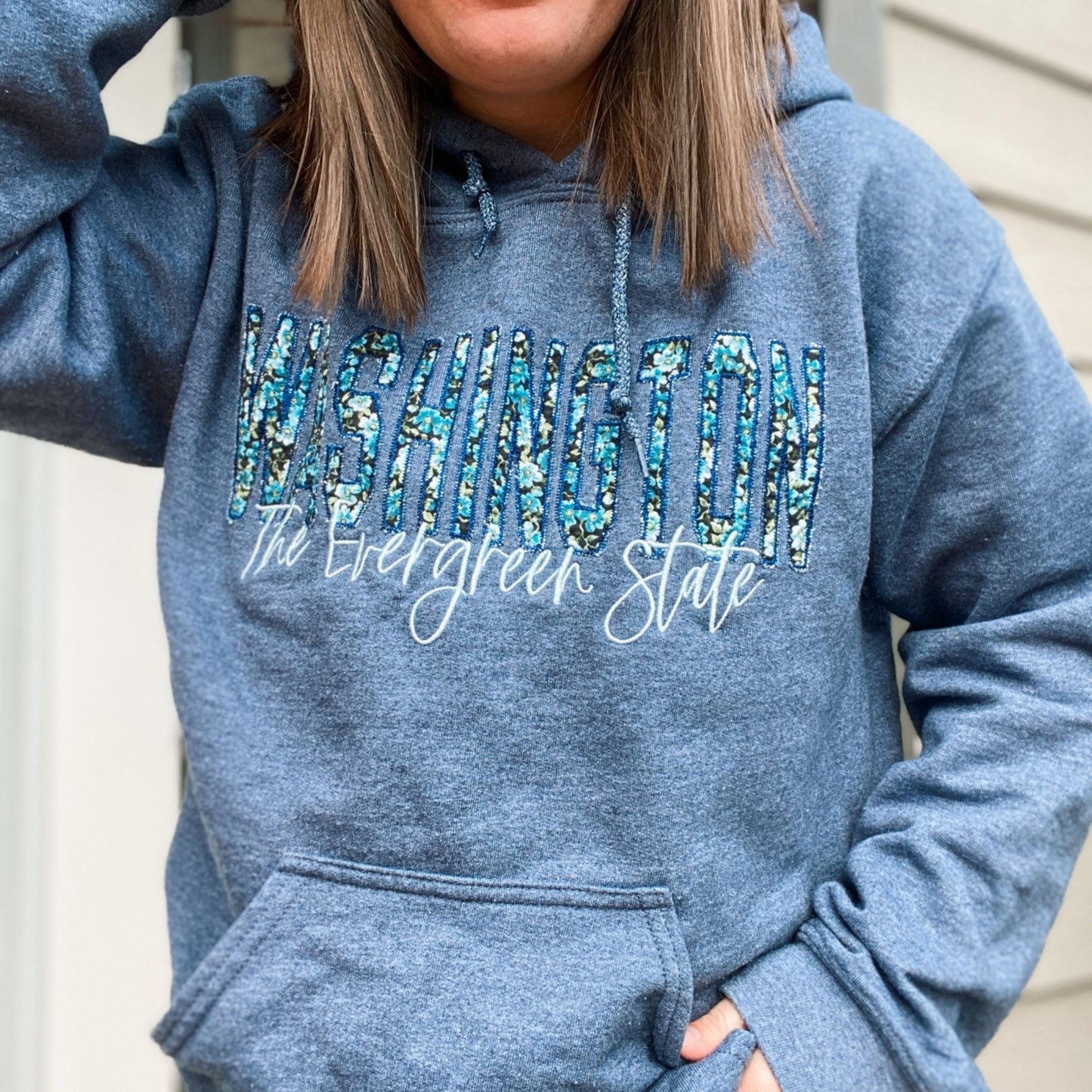 Custom State Appliqué Sweatshirt | Embroidered