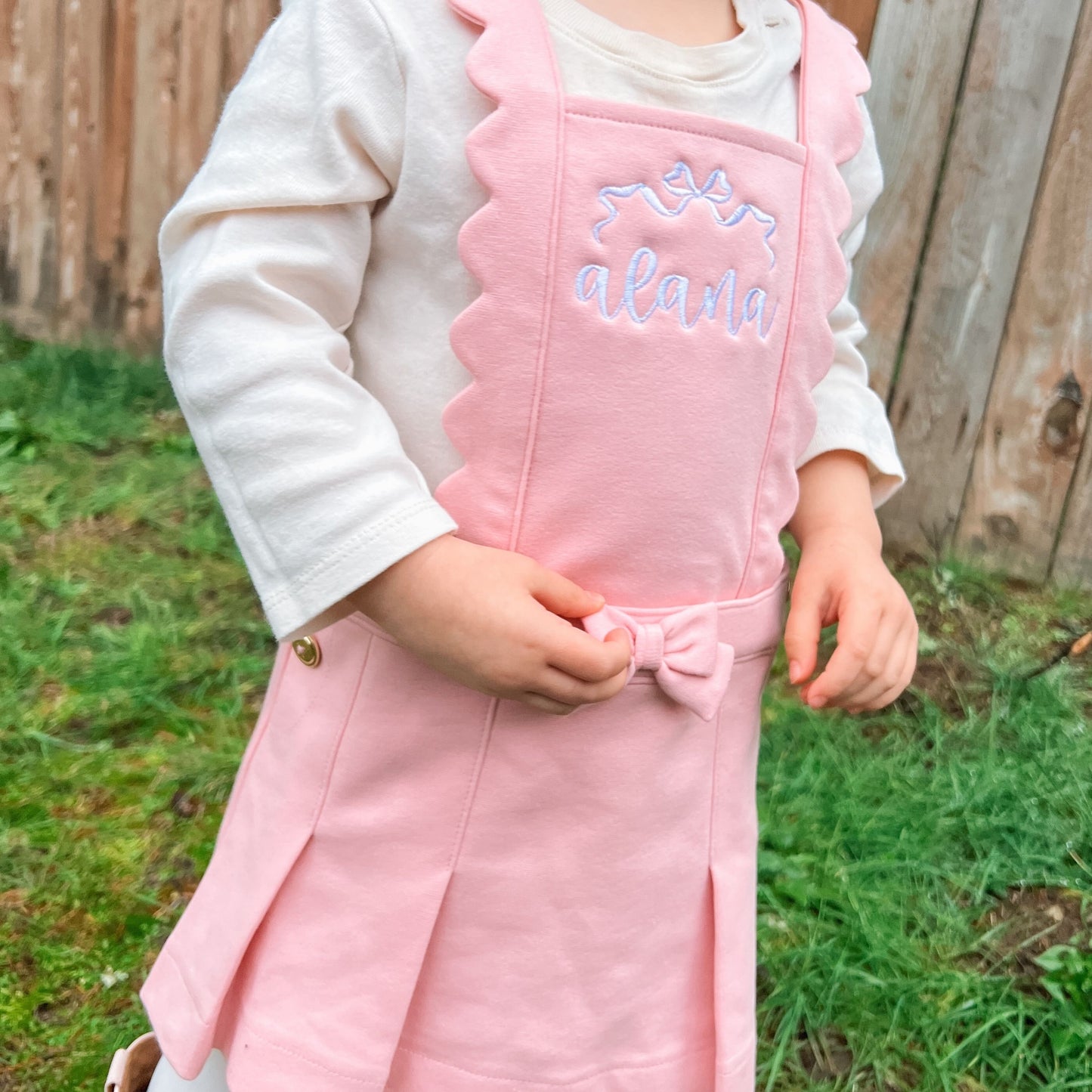 Personalized Toddler Name Overall Dress | Embroidered