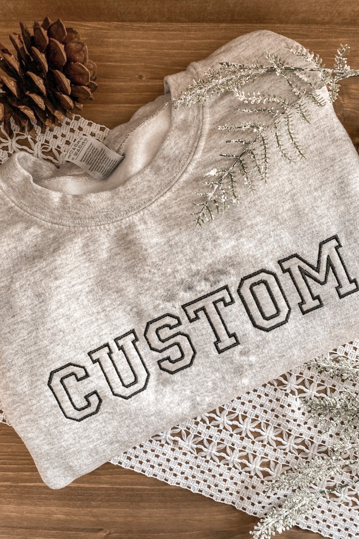 Personalized Block Text Custom Sweatshirt | Embroidered