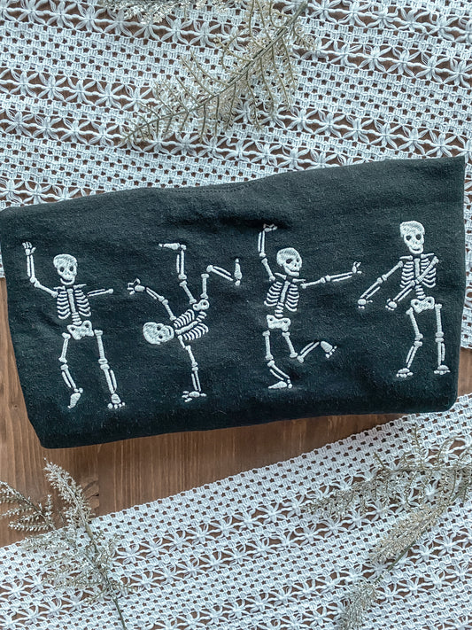 Dancing Skeletons Halloween Sweatshirt | Embroidered