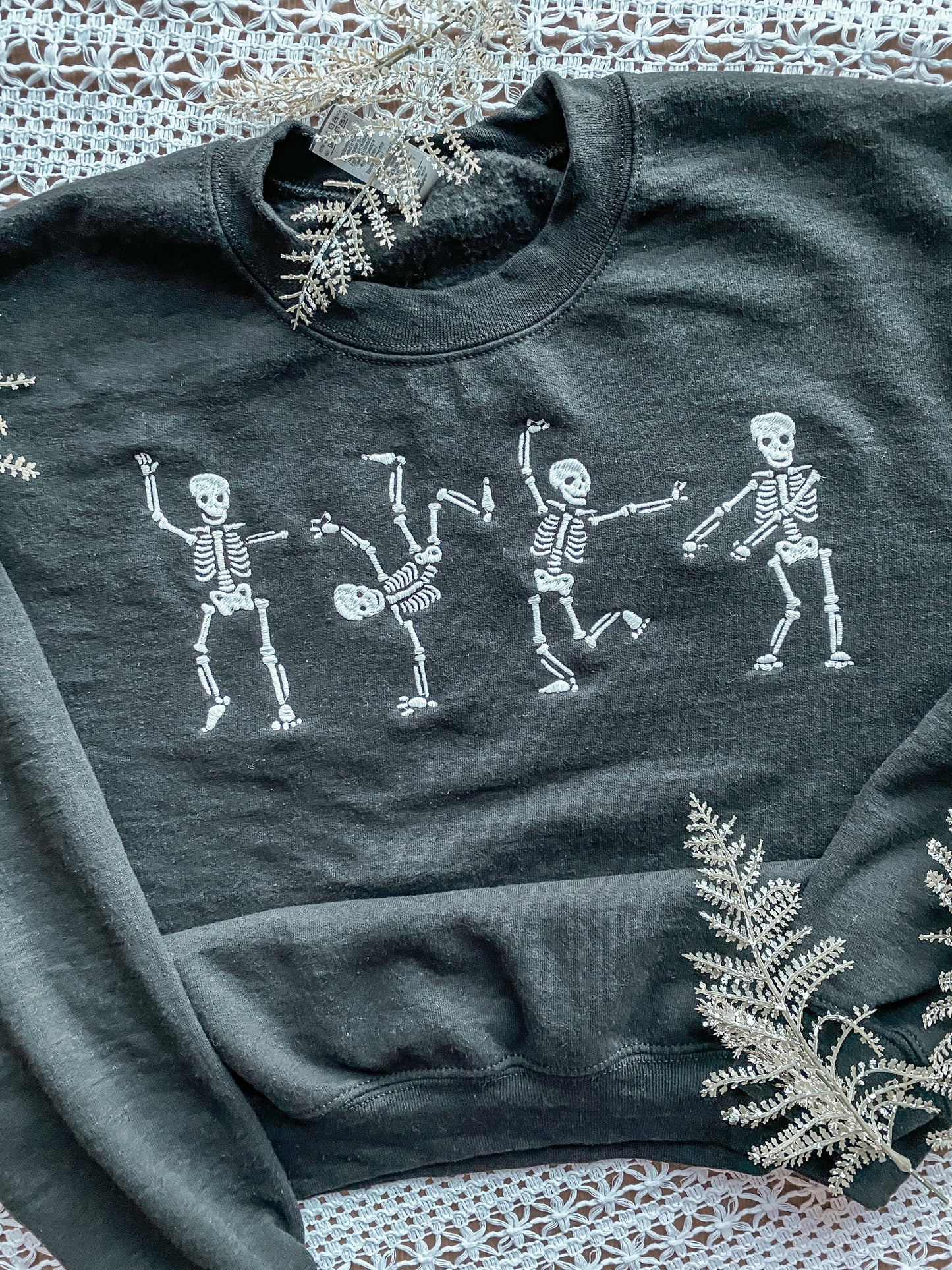 Dancing Skeletons Halloween Sweatshirt | Embroidered