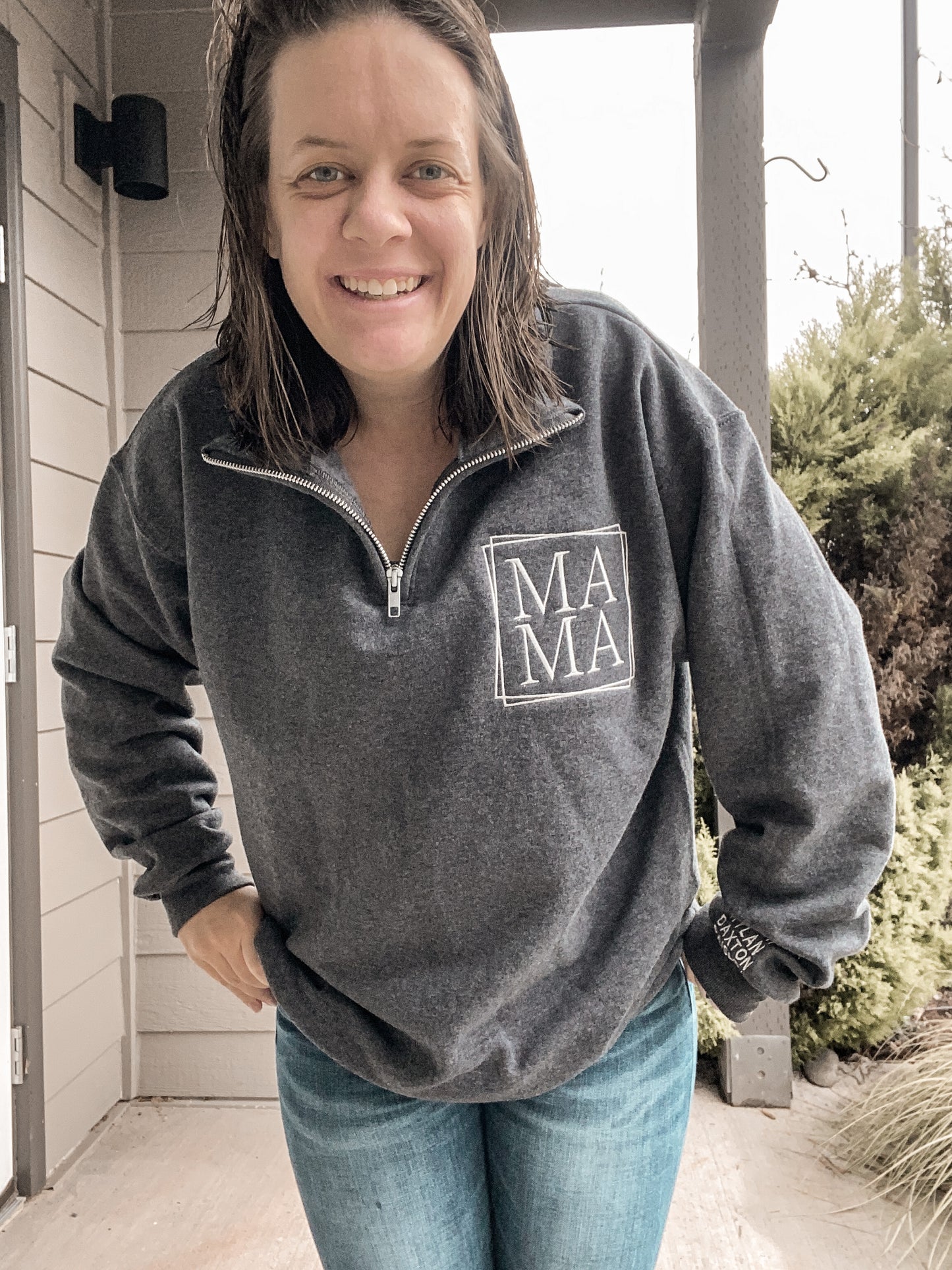 Mama Quarter Zip | Embroidered Apparel Sweatshirt