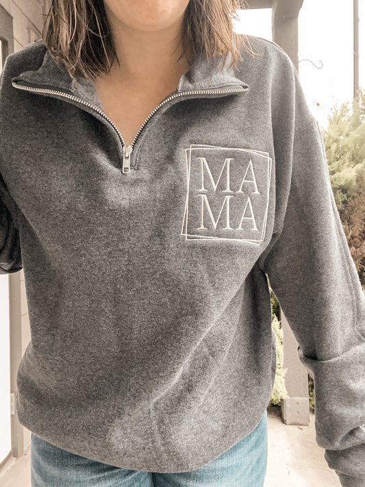 Mama Quarter Zip | Embroidered Apparel Sweatshirt