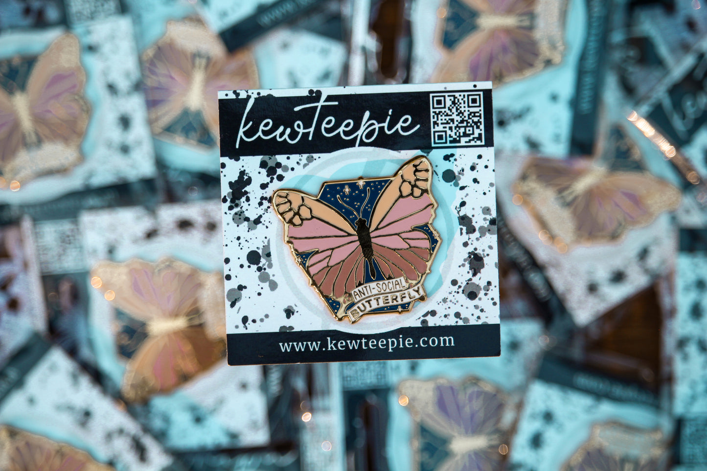 Anti-Social Butterfly Hard Enamel Pin