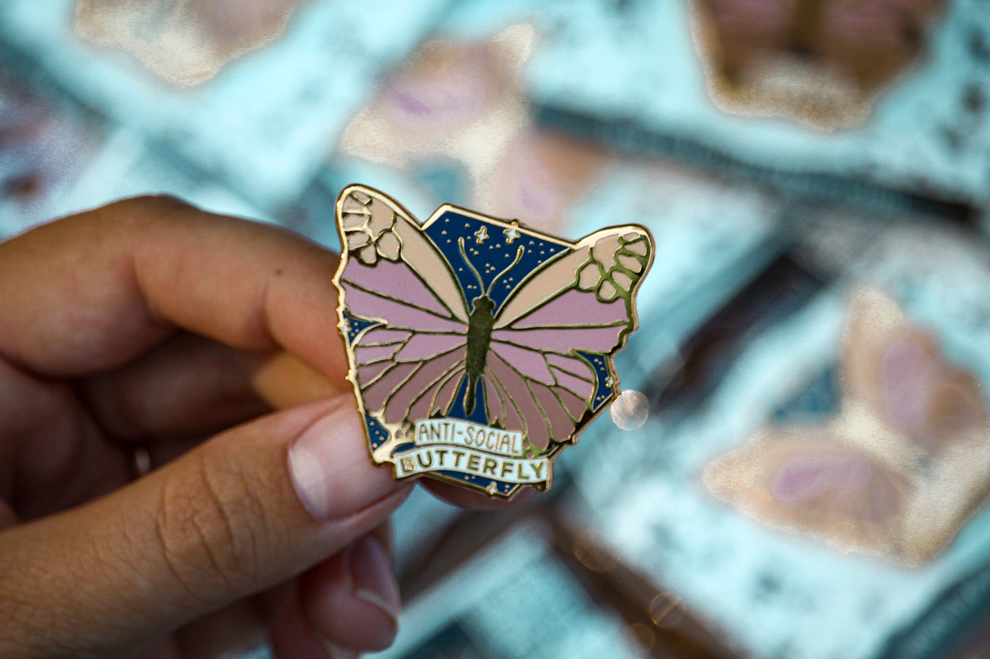 Anti-Social Butterfly Hard Enamel Pin