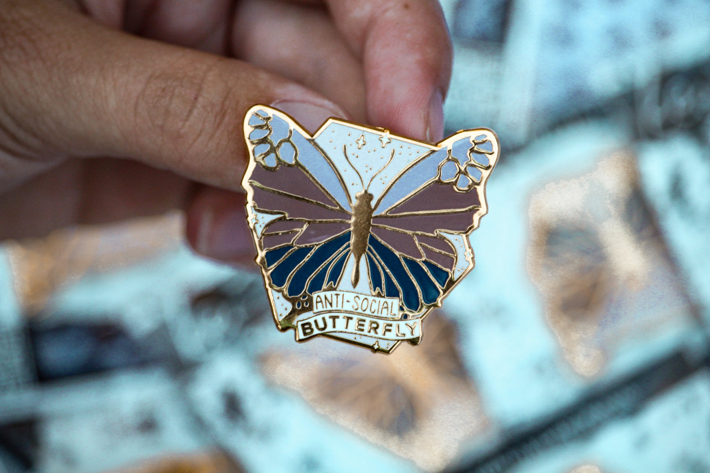 Anti-Social Butterfly Hard Enamel Pin