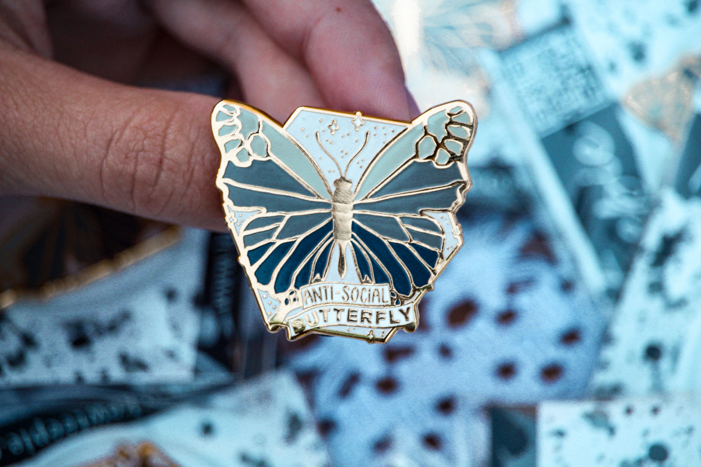 Anti-Social Butterfly Hard Enamel Pin