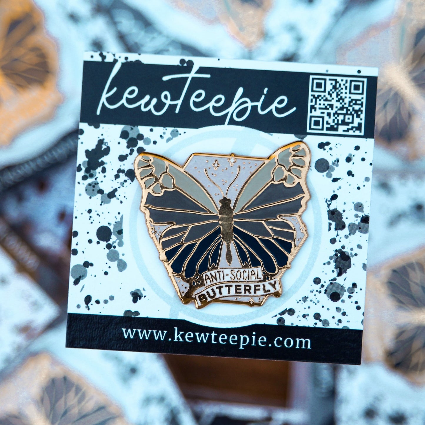 Anti-Social Butterfly Hard Enamel Pin