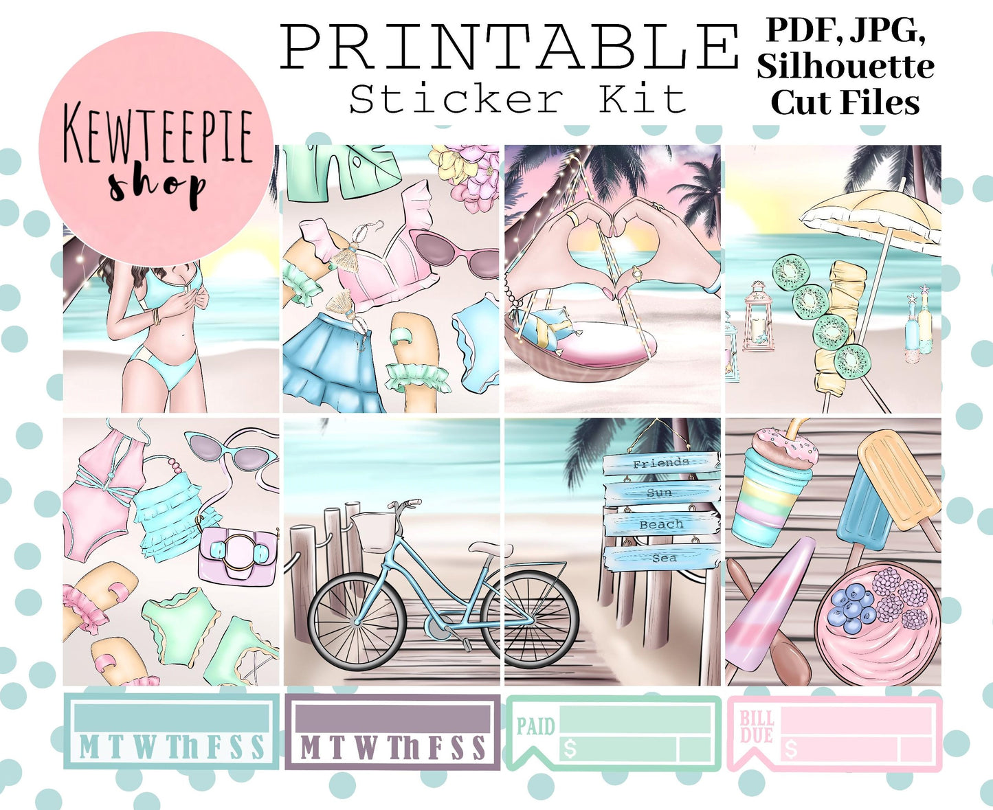 PRINTABLE Sticker Kit | Summer Relaxation