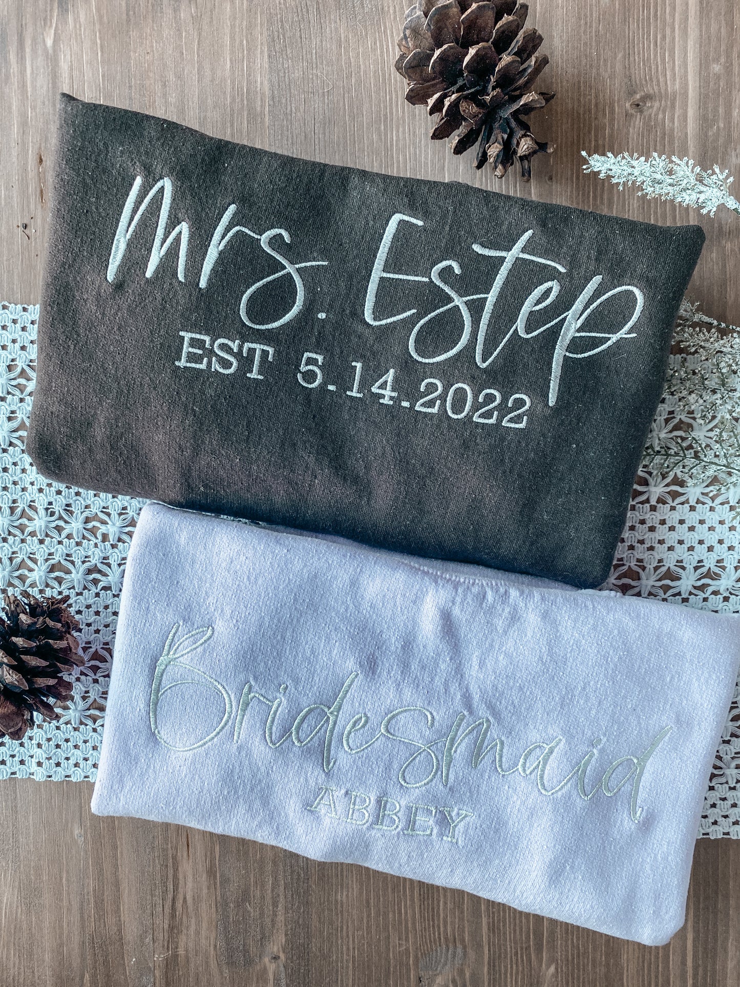 Personalized Mrs. Last Name Sweatshirt | Embroidered