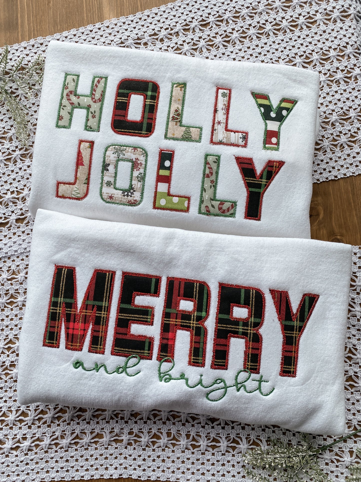 Holly Jolly Appliqué Sweatshirt | Embroidered