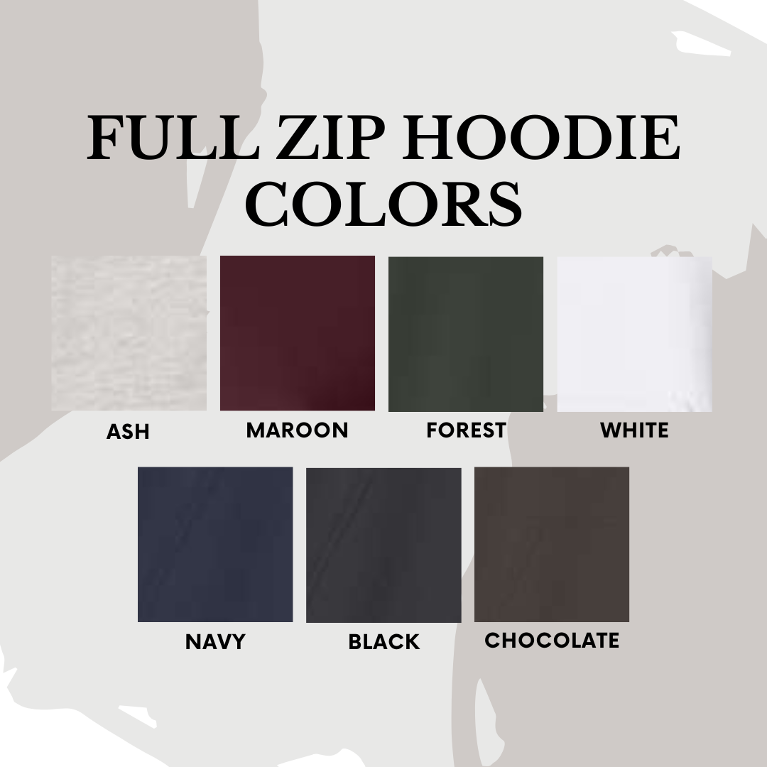 Custom City & State Applique Full Zip | Embroidered Apparel Zip Hoodie