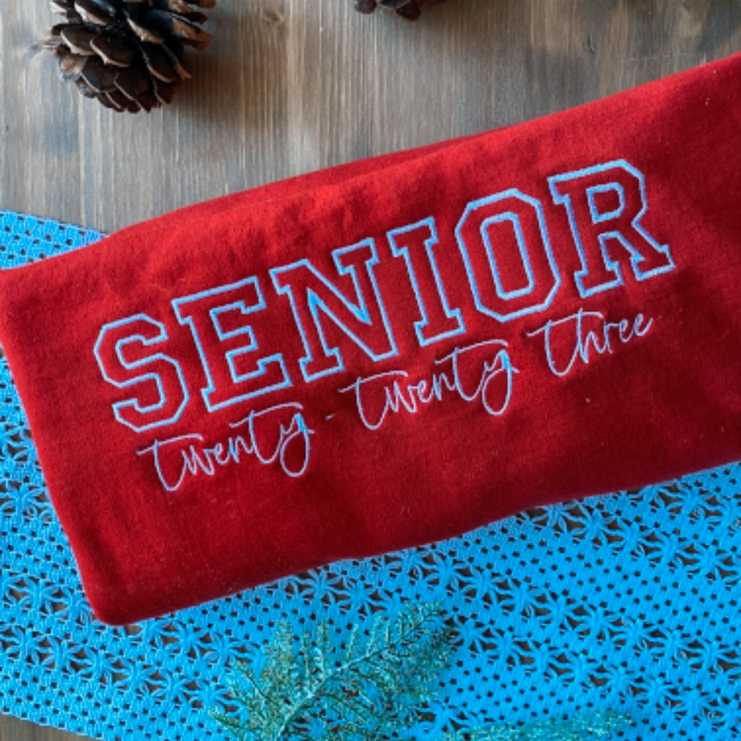 Senior Outline Class Year Script Sweatshirt | Embroidered