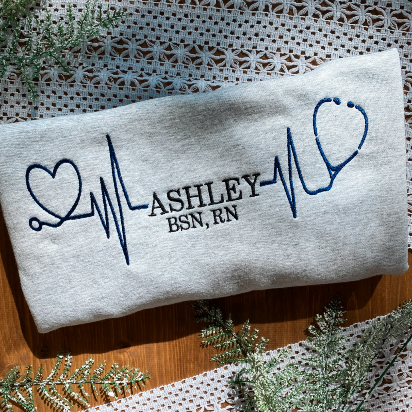 Personalized Medical Name Sweatshirt | Embroidered