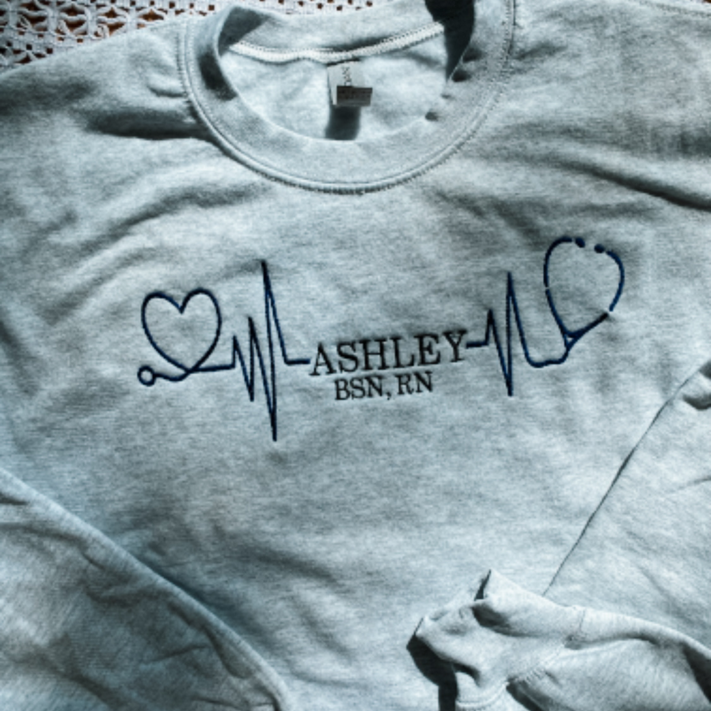 Personalized Medical Name Sweatshirt | Embroidered