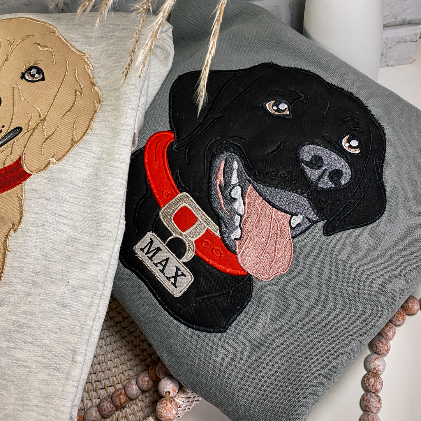 Labrador Retriever Appliqué Dog Sweatshirt | Embroidered