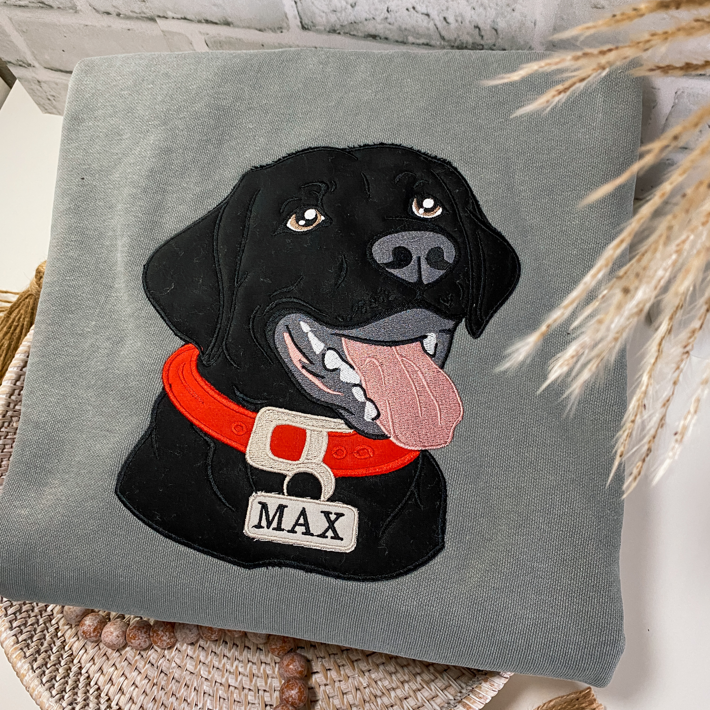 Labrador Retriever Appliqué Dog Sweatshirt | Embroidered