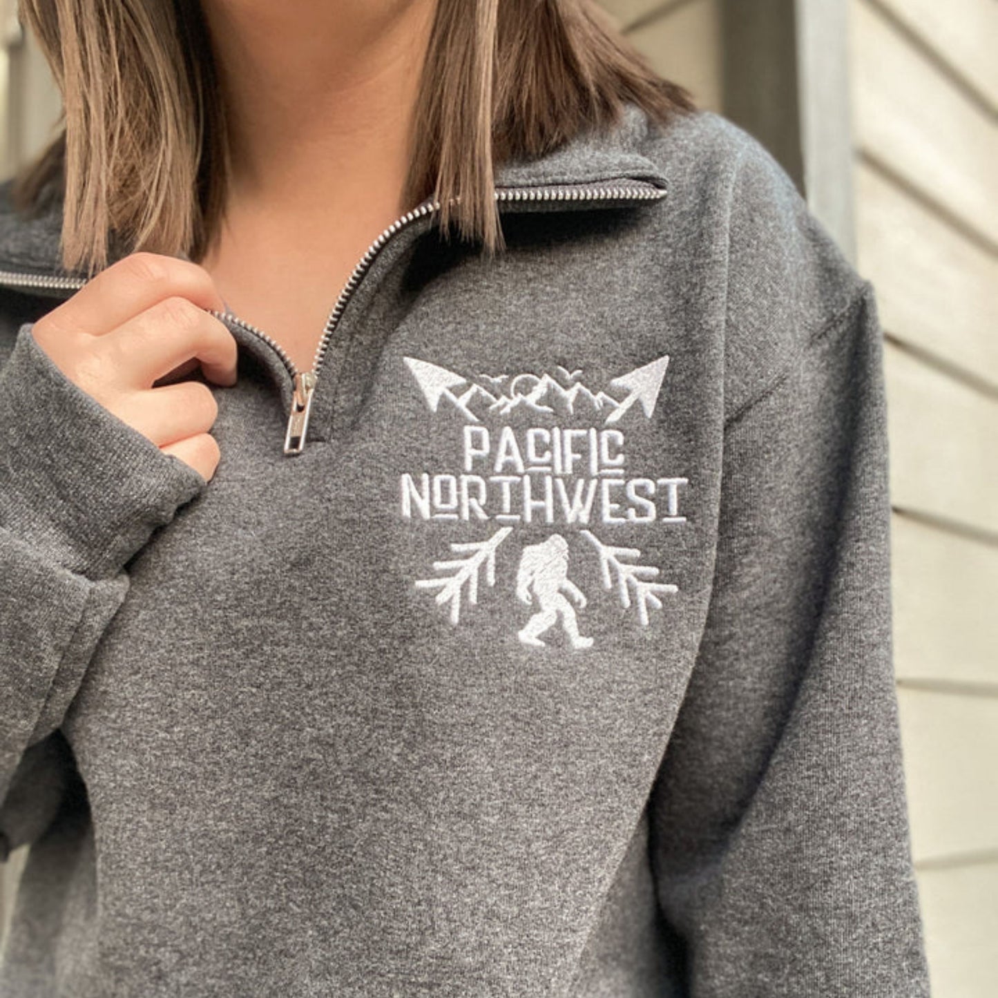 Pacific Northwest Quarter Zip | Embroidered Apparel Sweatshirt