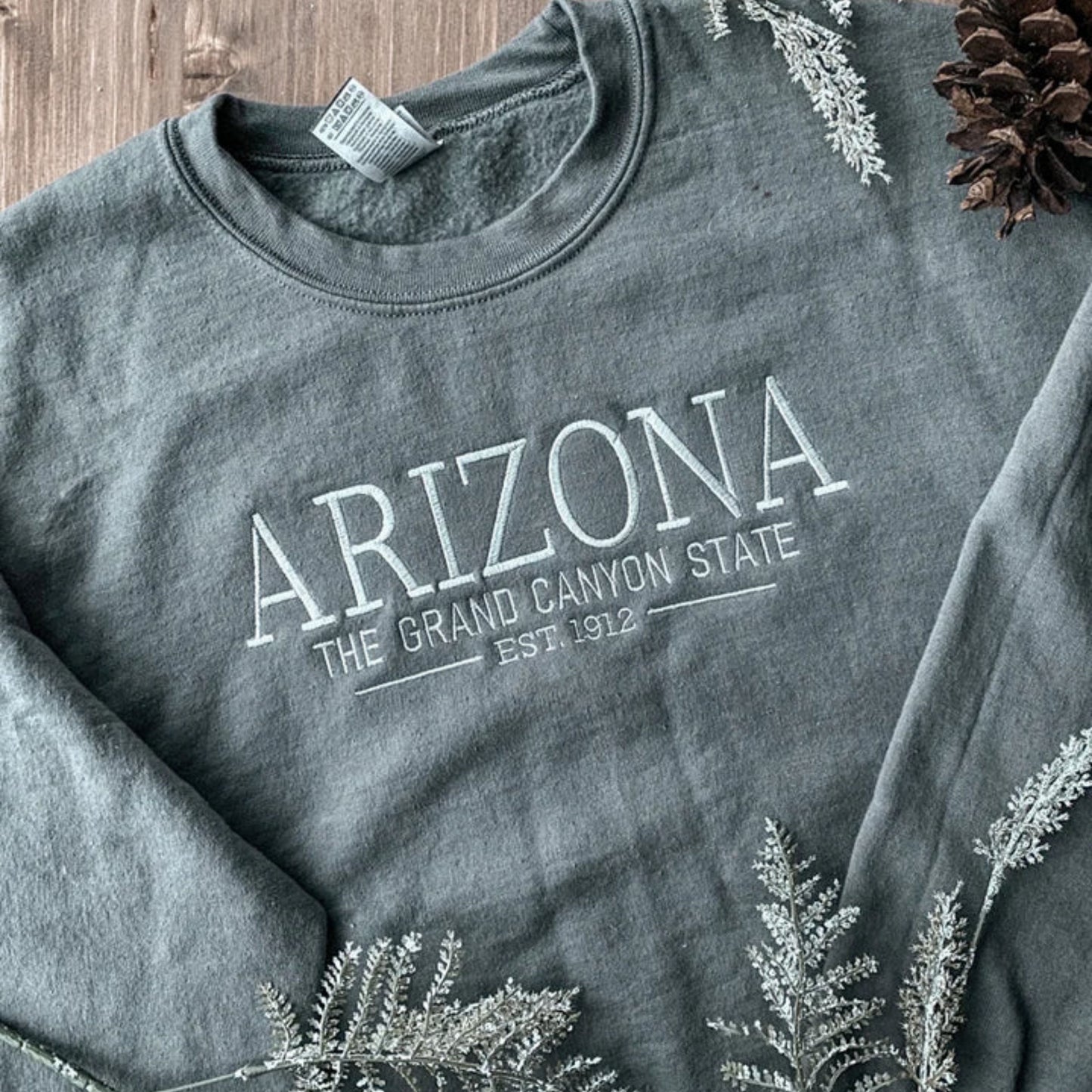 State Motto Nickname Sweatshirt | Embroidered