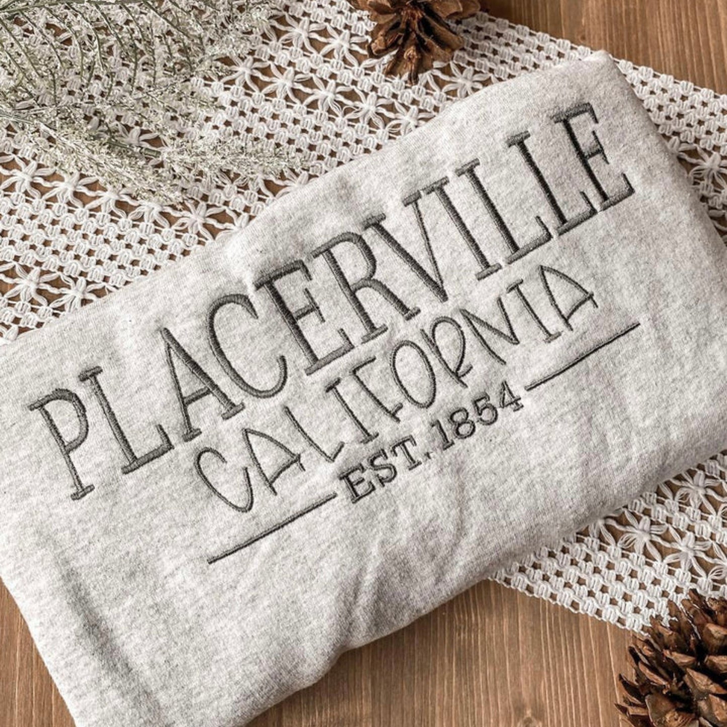Personalized City & State Established Year Sweatshirt | Embroidered