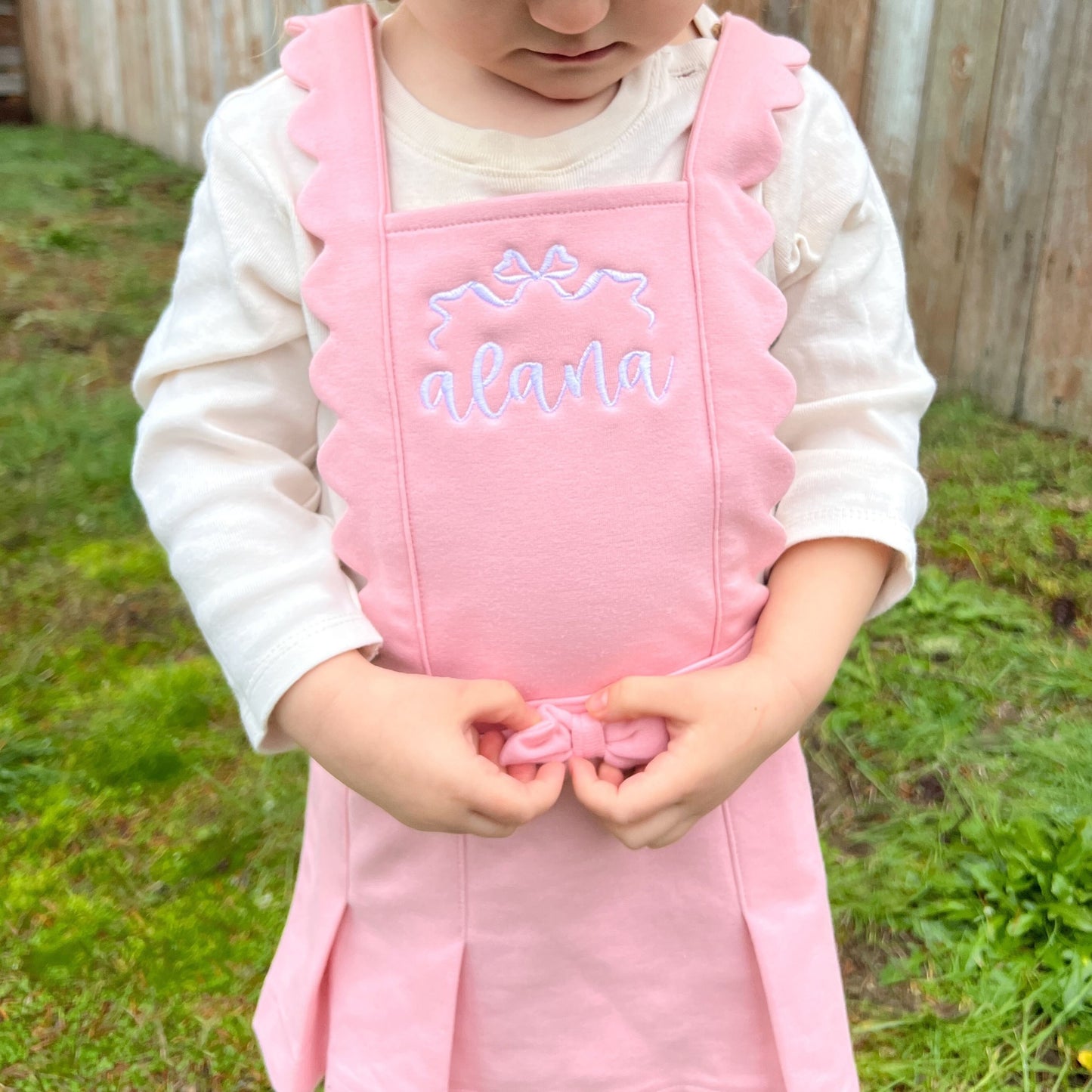 Personalized Toddler Name Overall Dress | Embroidered