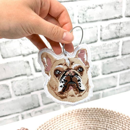 Embroidered Custom Dog Drawing Keychain