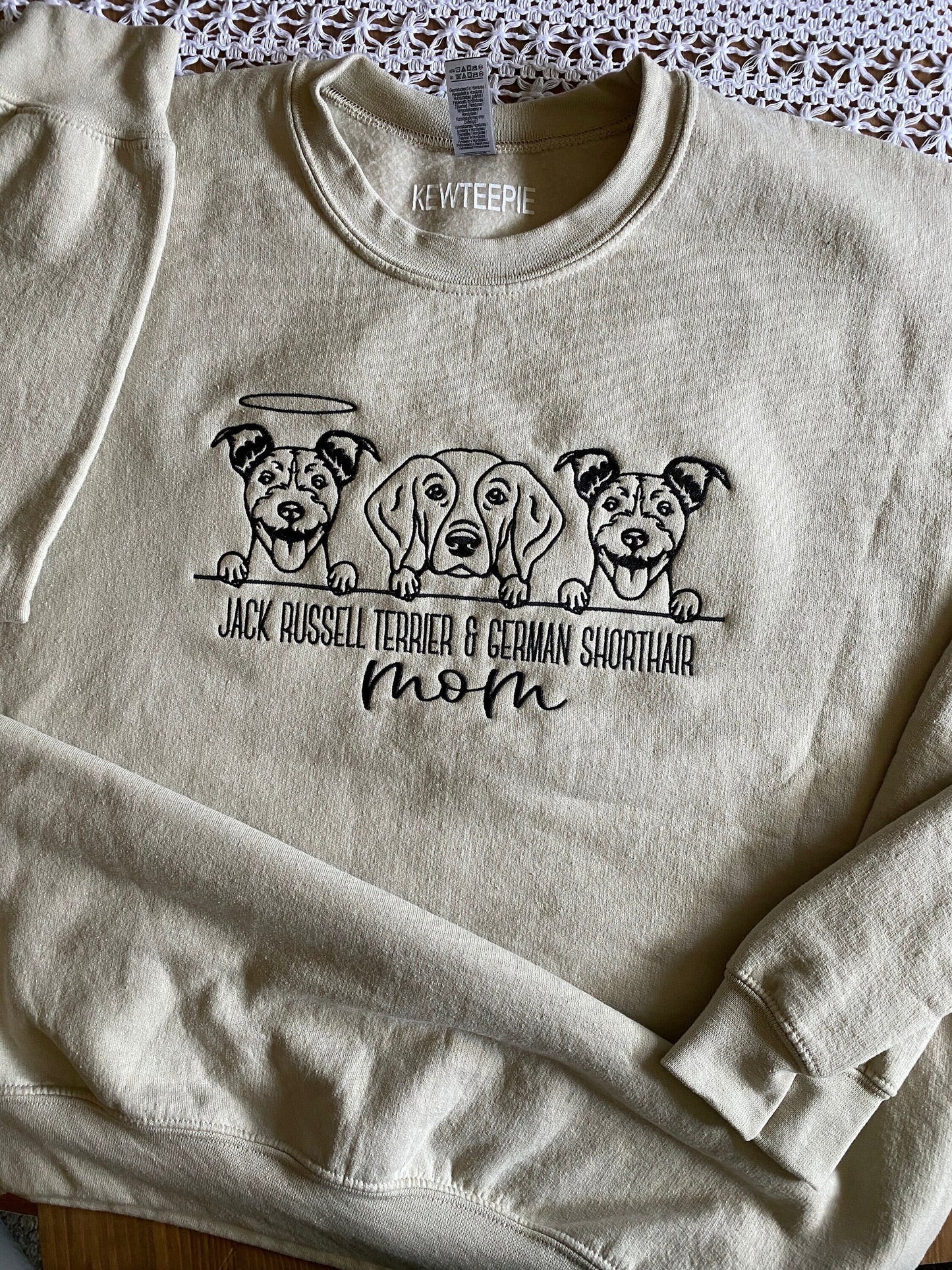 Personalized Three Dogs Mom Sweatshirt | Embroidered Apparel