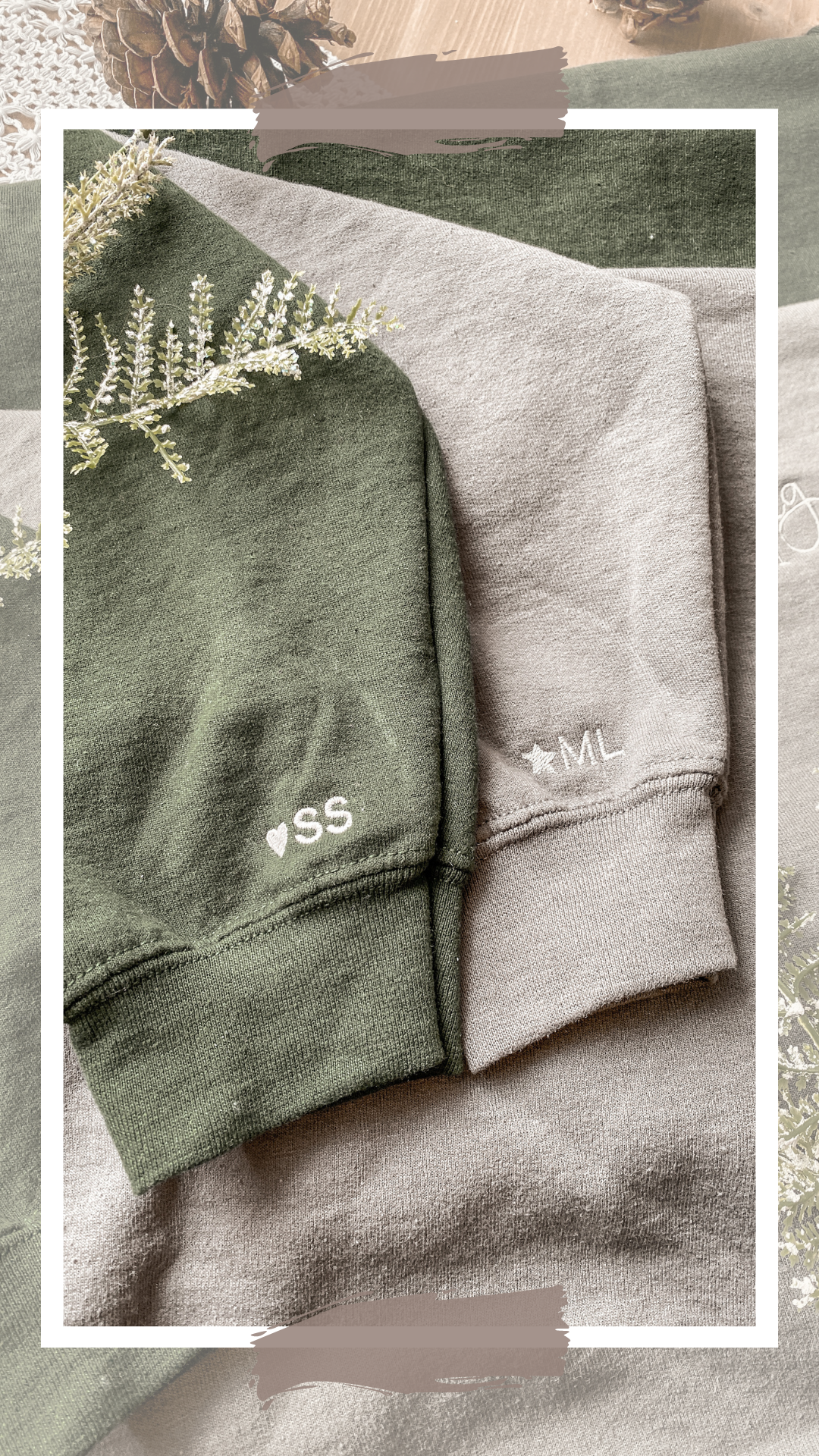 Custom Initials on the Sleeve | Include this listing in a purchase of your crewneck/jacket
