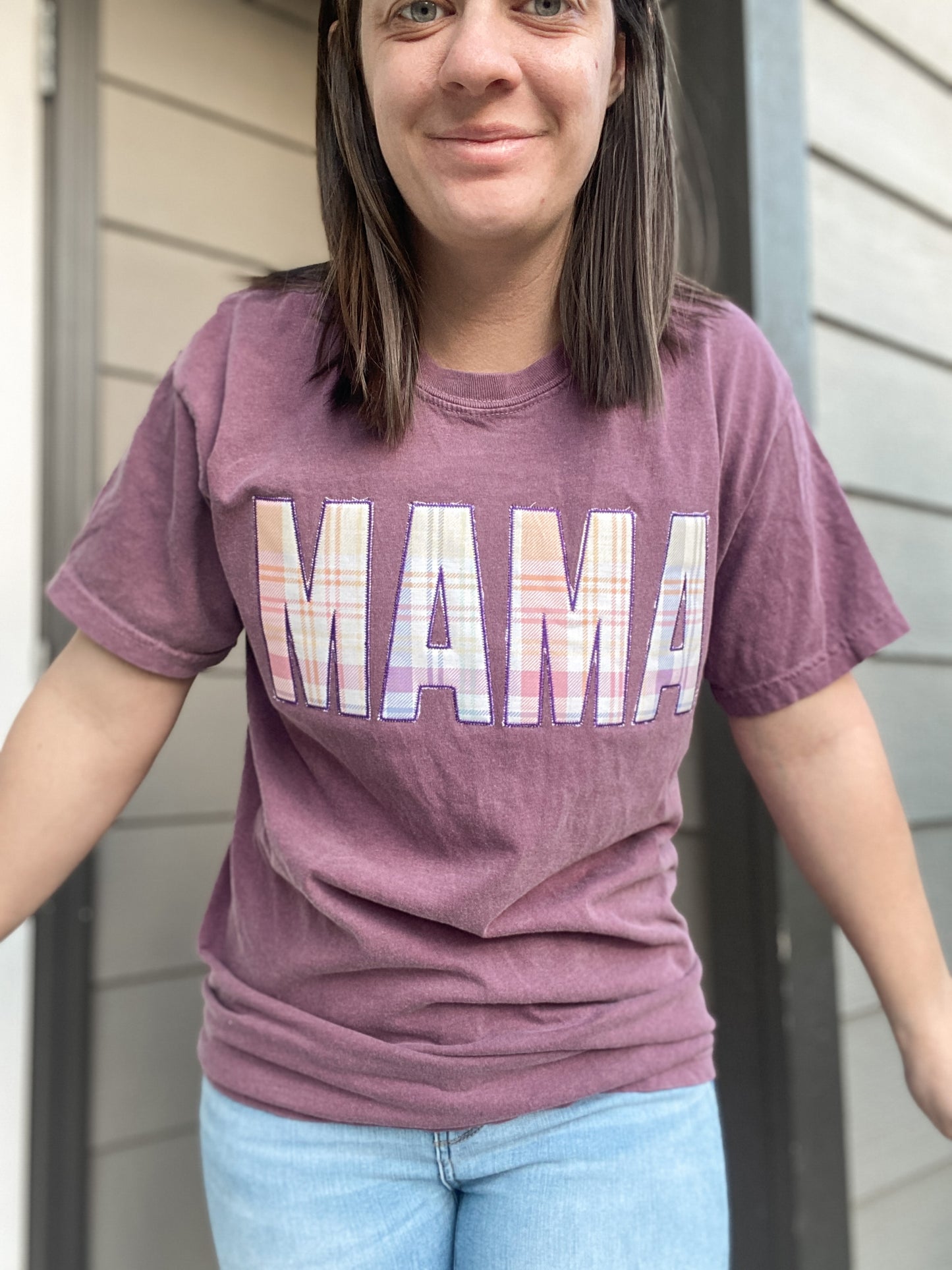 MAMA Applique Embroidered Tee