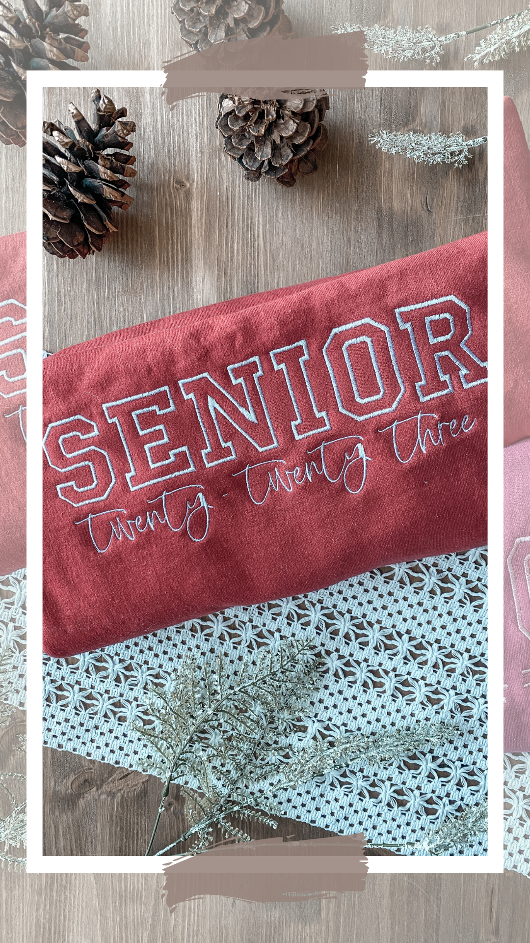 Senior Outline Class Year Script Sweatshirt | Embroidered