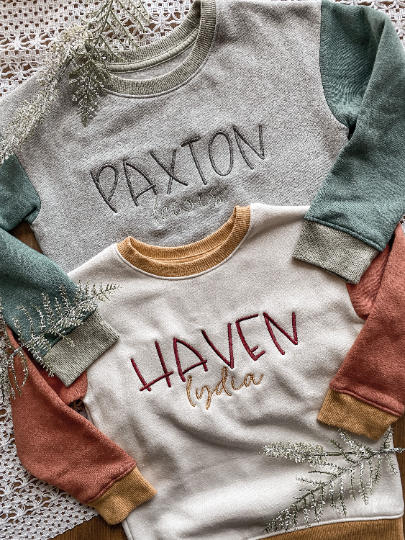 Personalized Name Toddler Embroidered Crewneck