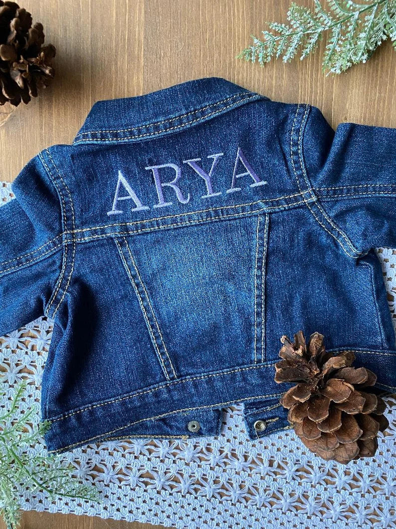 Personalized Infant Jean Denim Jacket Embroidered
