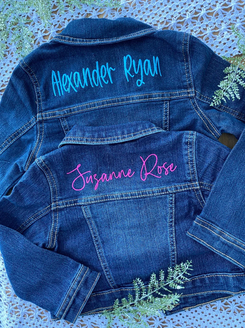 Personalized Infant Jean Denim Jacket Embroidered