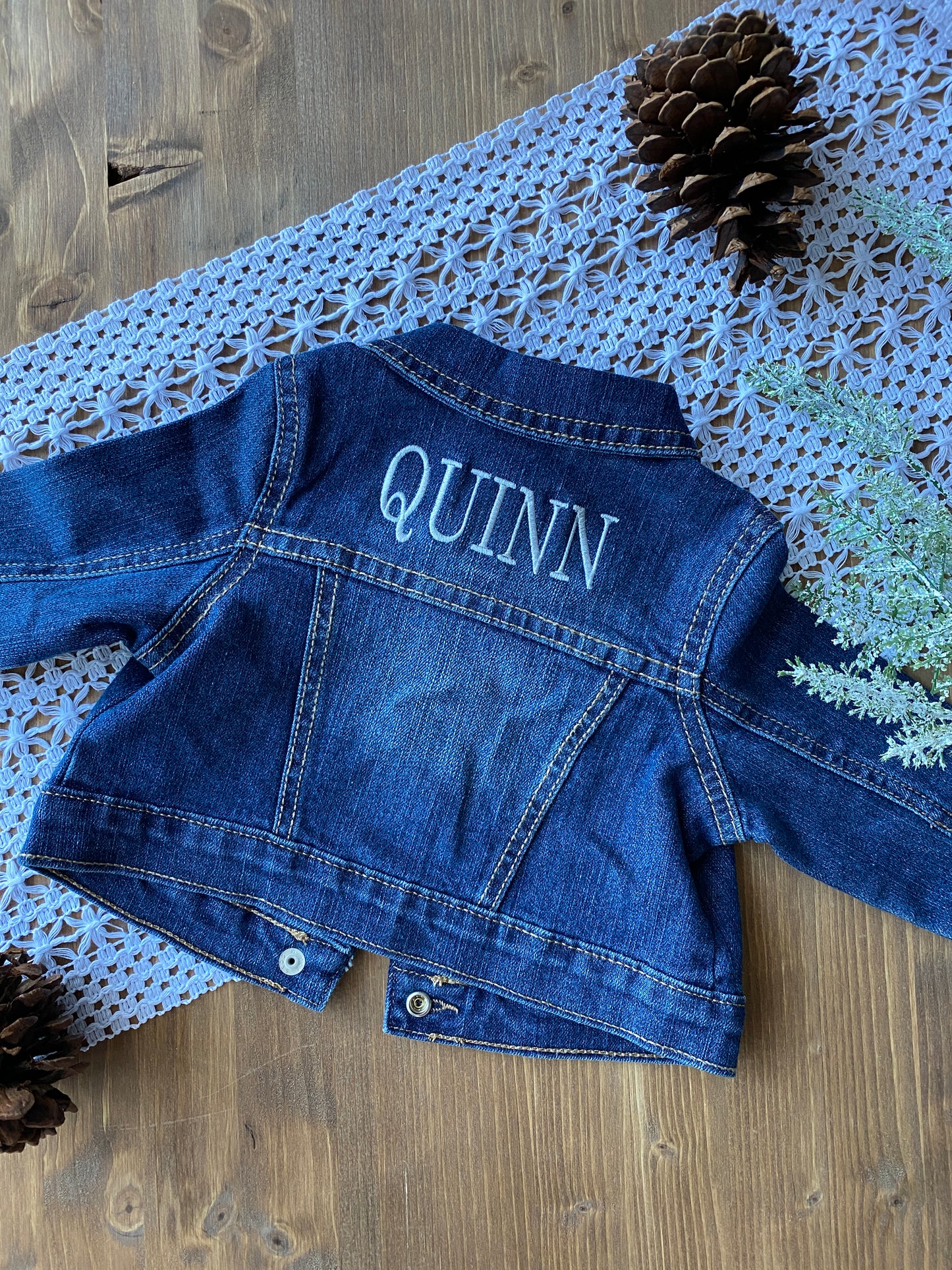 Personalized Infant Jean Denim Jacket Embroidered