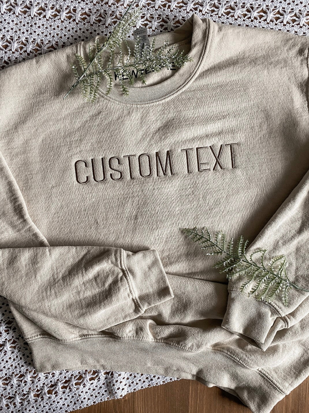 Custom Text Personalized Sweatshirt | Embroidered Apparel