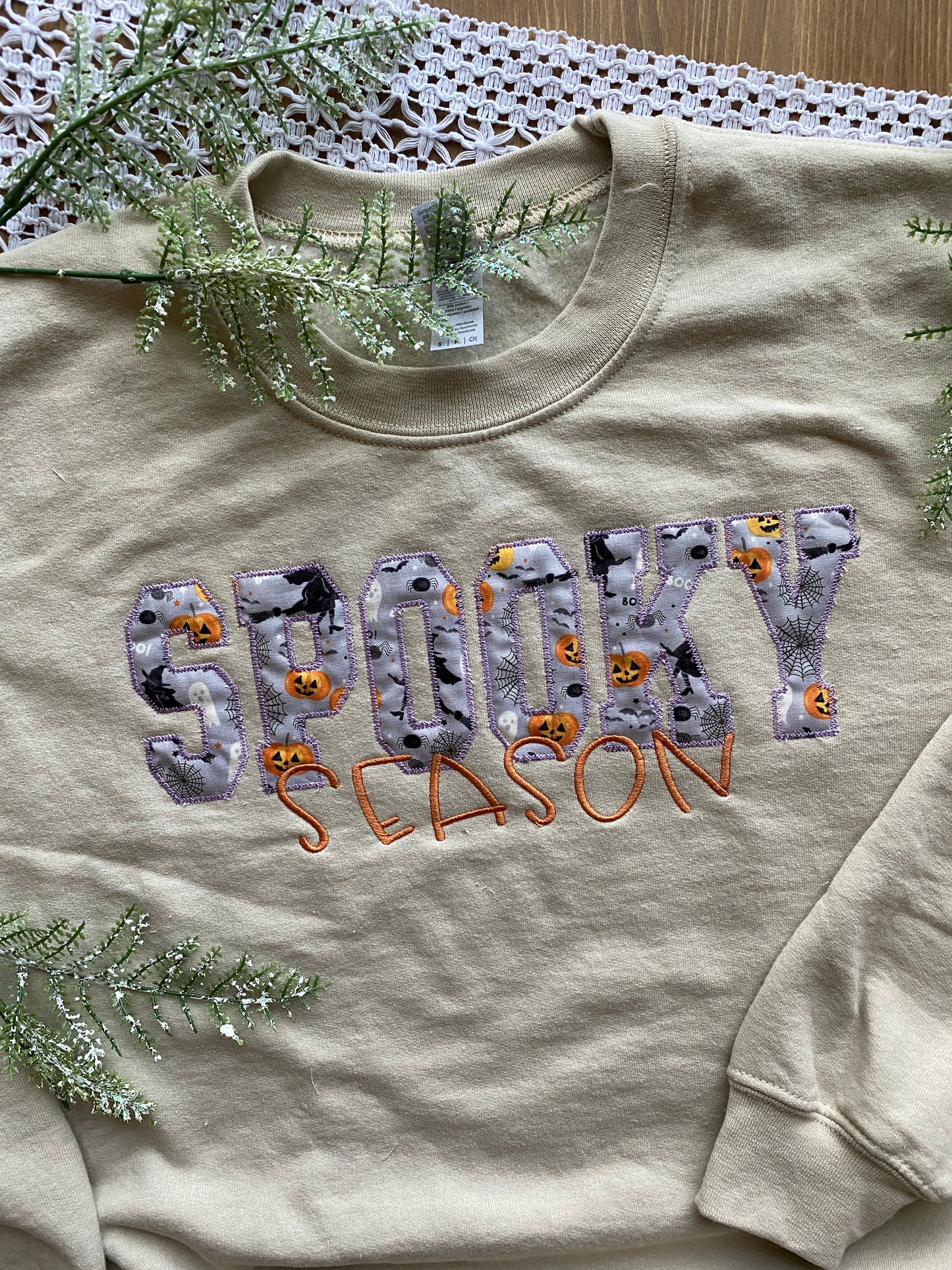 Spooky Season Appliqué Halloween Sweatshirt | Embroidered